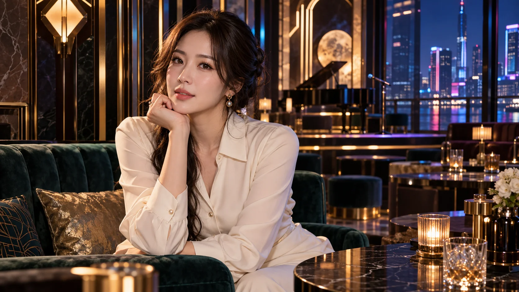 성인 모델의 AI 패션 화보 — 실제 직원 사진 아님