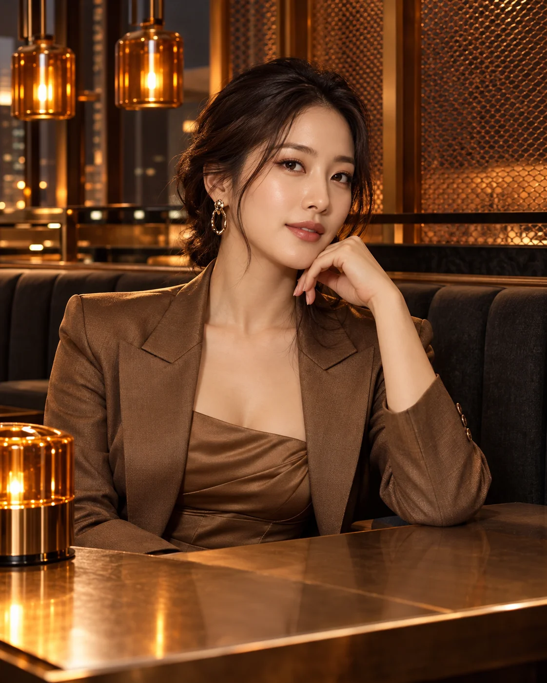 서구청 일대 네온 색감의 성인 모델 AI 패션 화보 — 실제 매장 직원 사진 아님