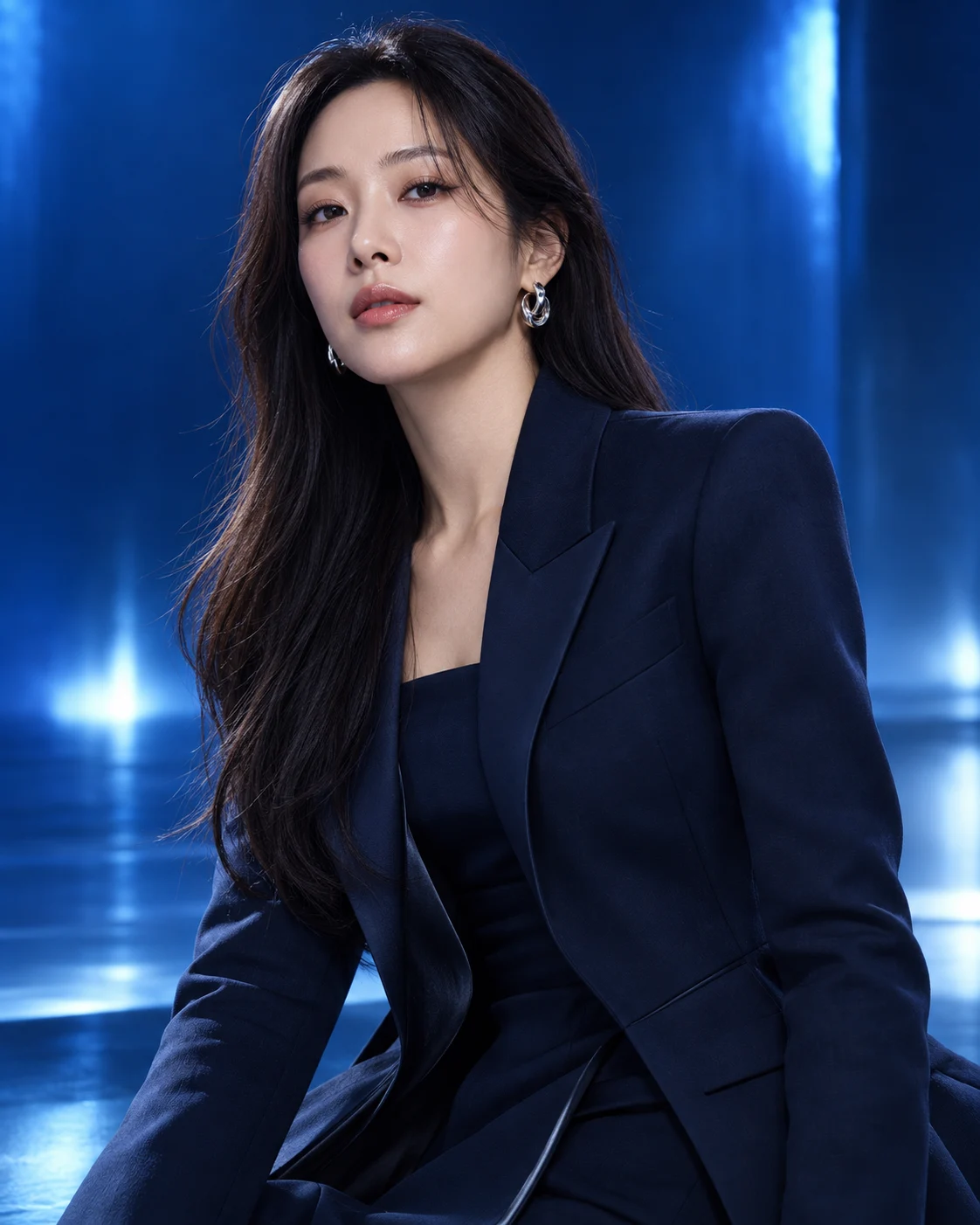 성인 모델의 AI 패션 화보 — 실제 직원 사진 아님