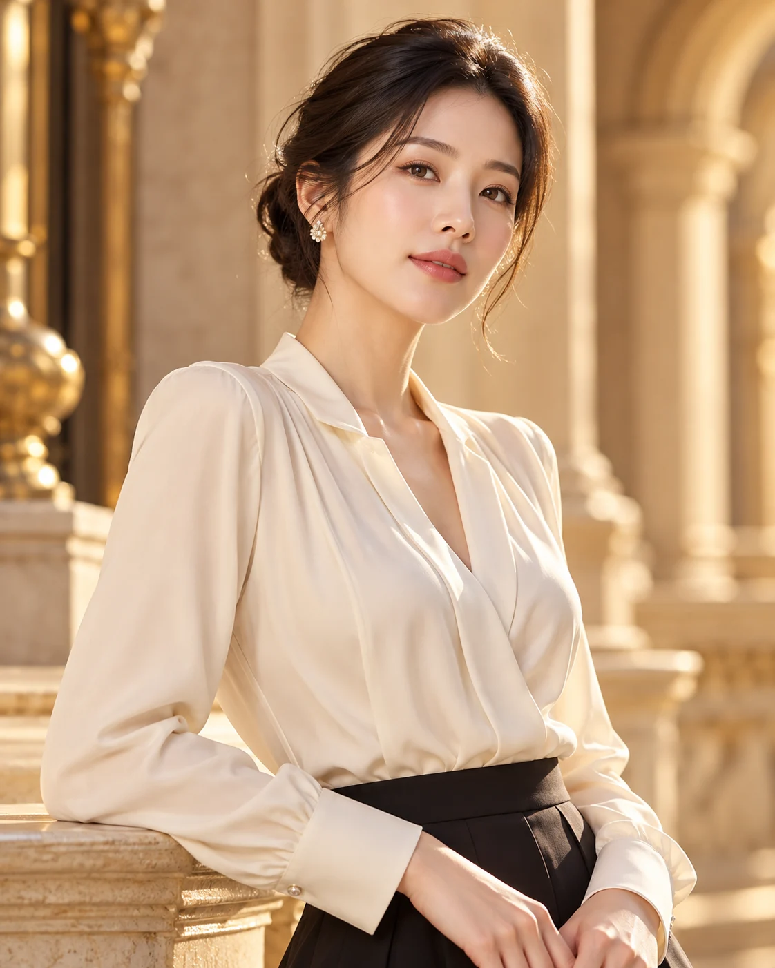 성인 모델의 AI 패션 화보 — 실제 직원 사진 아님